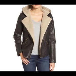 Levi’s faux leather jacket with hoodie